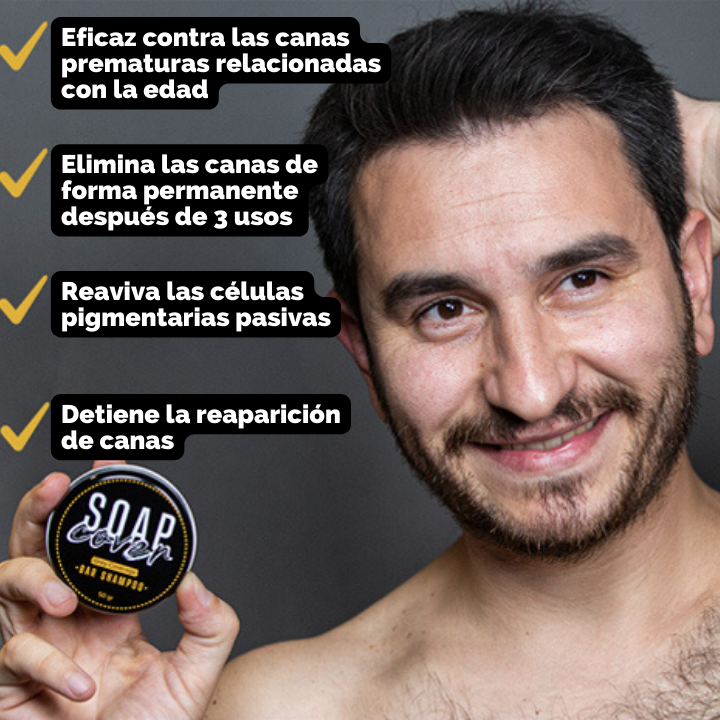 Jabón de carbón activo para eliminar las canas - CubreCanas™ (pack de 3)