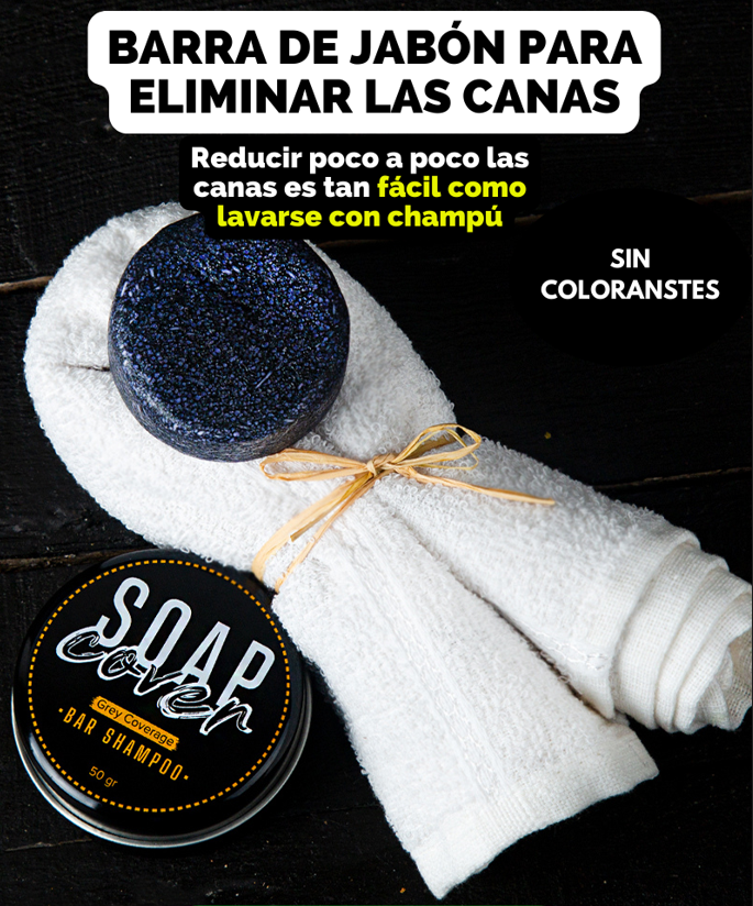 Jabón de carbón activo para eliminar las canas - CubreCanas™ (pack de 3)